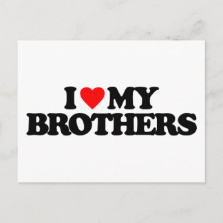 CARTE POSTALE J'AIME MES FRÈRES