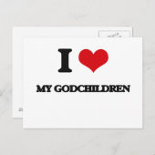 Carte Postale J'Aime Mes Godchildren (Devant / Derrière)