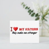 Carte Postale J'aime mes haineux ... (Debout devant)