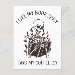 Carte Postale J'Aime Mes Livres Épicés Et Mon Café Icy