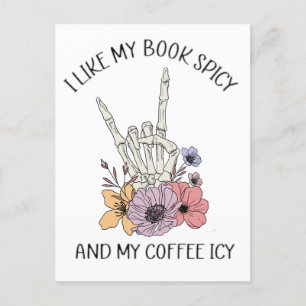 Carte Postale J'Aime Mes Livres Épicés Et Mon Café Icy