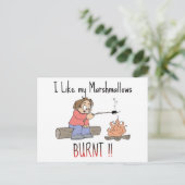 Carte Postale J'aime mes mashmallows brûlés (Debout devant)