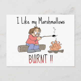 Carte Postale J'aime mes mashmallows brûlés