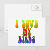 Carte Postale J'Aime Mes Oiseaux (Devant / Derrière)