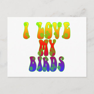 Carte Postale J'Aime Mes Oiseaux
