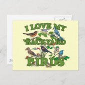 Carte Postale J'Aime Mes Oiseaux Jardins (Devant / Derrière)