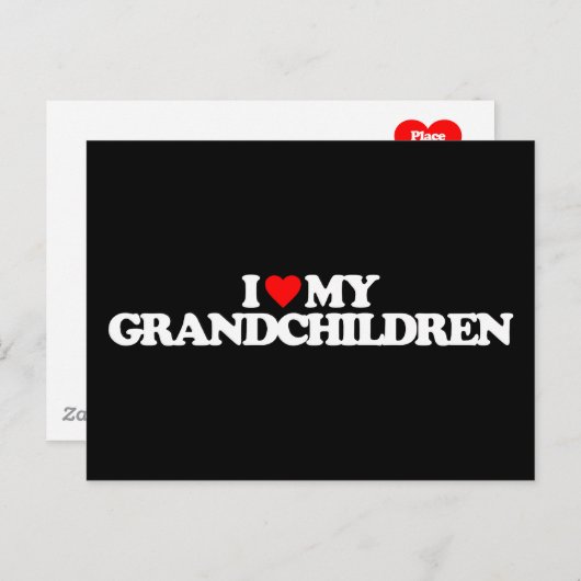 CARTE POSTALE J'AIME MES PETITS-ENFANTS (Devant / Derrière)