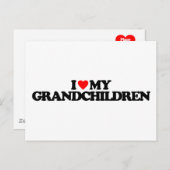 CARTE POSTALE J'AIME MES PETITS-ENFANTS (Devant / Derrière)