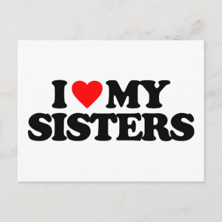 CARTE POSTALE J'AIME MES SOEURS