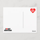 CARTE POSTALE J'AIME MES SOEURS (Dos)