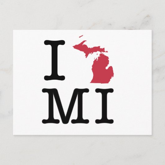 Carte Postale J'aime Michigan (Devant)
