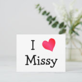 Carte Postale J'aime Missy (Debout devant)