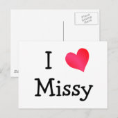 Carte Postale J'aime Missy (Devant / Derrière)