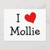Carte Postale J'aime Mollie (Devant)