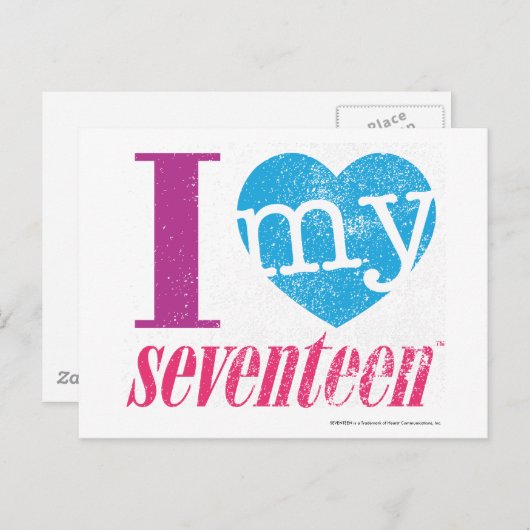 Carte Postale J'Aime Mon 17 Aqua (Devant / Derrière)