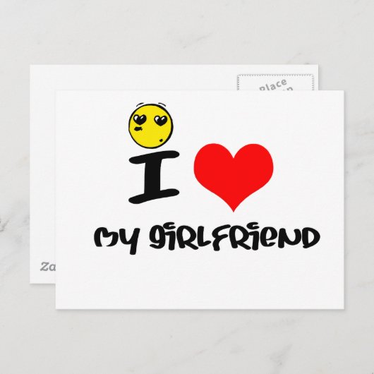 Carte Postale J'aime mon amie (Devant / Derrière)