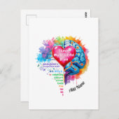 Carte Postale J'Aime Mon Beau Cerveau (Devant / Derrière)