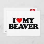 CARTE POSTALE J'AIME MON BEAVER (Devant / Derrière)