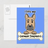Carte Postale J'Aime Mon Berger Allemand (Devant / Derrière)