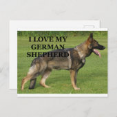 Carte Postale J'aime mon berger allemand de sable (Devant / Derrière)