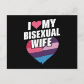 Carte Postale J'Aime Mon Bisexuel Femme Bi Pride Bisexual Drapea (Devant)