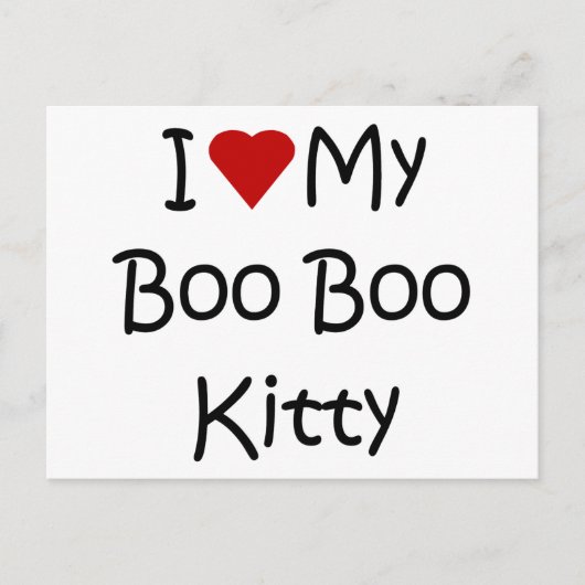 Carte Postale J'Aime Mon Boo Boo Kitty (Devant)