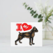 Carte Postale J'Aime Mon Boxer (Debout devant)