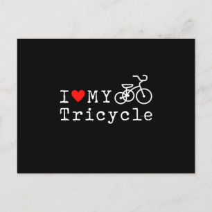 Carte Postale J'aime mon cadeau de tricycle à trois roues Triker