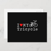 Carte Postale J'aime mon cadeau de tricycle Triker Trike trois r (Devant / Derrière)