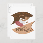Carte Postale J'aime mon café Retro Java (Devant / Derrière)