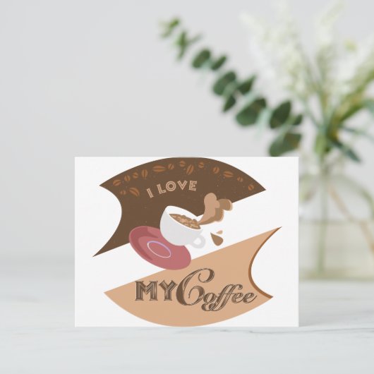 Carte Postale J'aime mon café Retro Java (Debout devant)