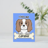 Carte Postale J'Aime Mon Cavalier Roi Charles Spaniel (Debout devant)