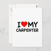 Carte Postale J'aime mon charpentier (Devant / Derrière)