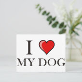 Carte Postale J'aime mon chien (Debout devant)