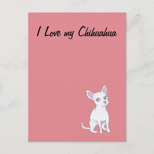 Carte Postale J'aime mon Chihuahua (Devant)
