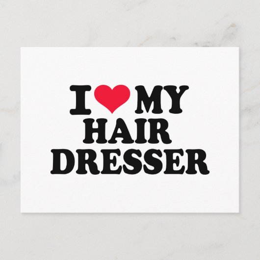 Carte Postale J'aime mon coiffeur (Devant)