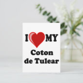 Carte Postale J'Aime Mon Coton De Tulear Dog (Debout devant)