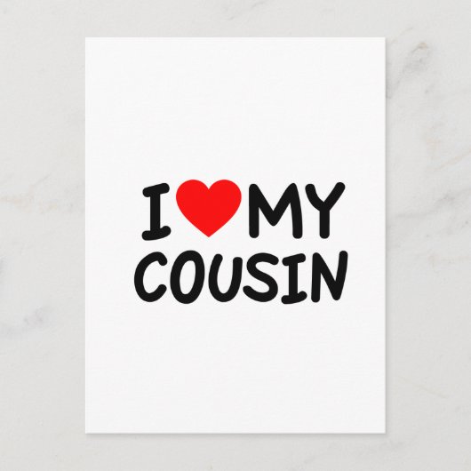 Carte Postale J'aime mon Cousin (Devant)