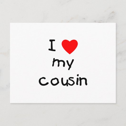 Carte Postale J'Aime Mon Cousin (Devant)