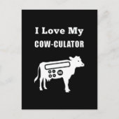 Carte Postale J'Aime Mon Cow-culator Funny Math Calculator Pun (Devant)