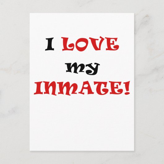 Carte Postale J'aime mon détenu (Devant)