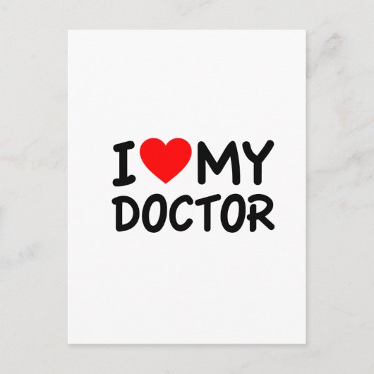 Carte Postale J'aime mon docteur (Devant)