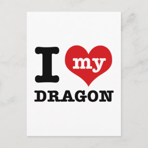 Carte Postale J'aime mon dragon