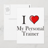 Carte Postale J'aime mon entraîneur personnel (Devant / Derrière)