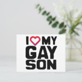 Carte Postale J'aime mon fils gay (Debout devant)