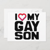 Carte Postale J'aime mon fils gay (Devant / Derrière)