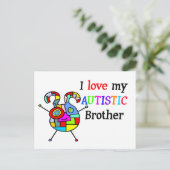 Carte Postale J'Aime Mon Frère Autiste (Debout devant)
