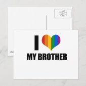 Carte Postale J'aime mon frère gay (Devant / Derrière)
