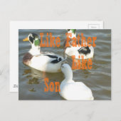 Carte Postale J'aime mon garçon comme un père comme un fils (Devant / Derrière)