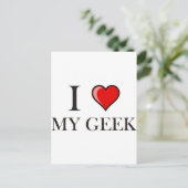 Carte Postale J'aime mon Geek (Debout devant)